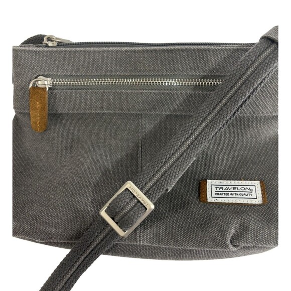 Travelon Anti-Theft Heritage Crossbody Bag Gray RFID Slash-Resistant Purse - Picture 3 of 13